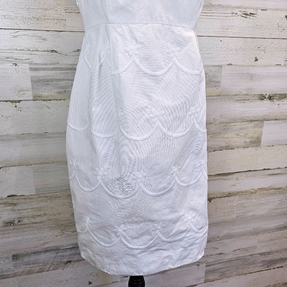 Lilly Pulitzer White Embroidered & Beaded Strapless Mini Dress Sz 4 Boho Beachy - Picture 8 of 16